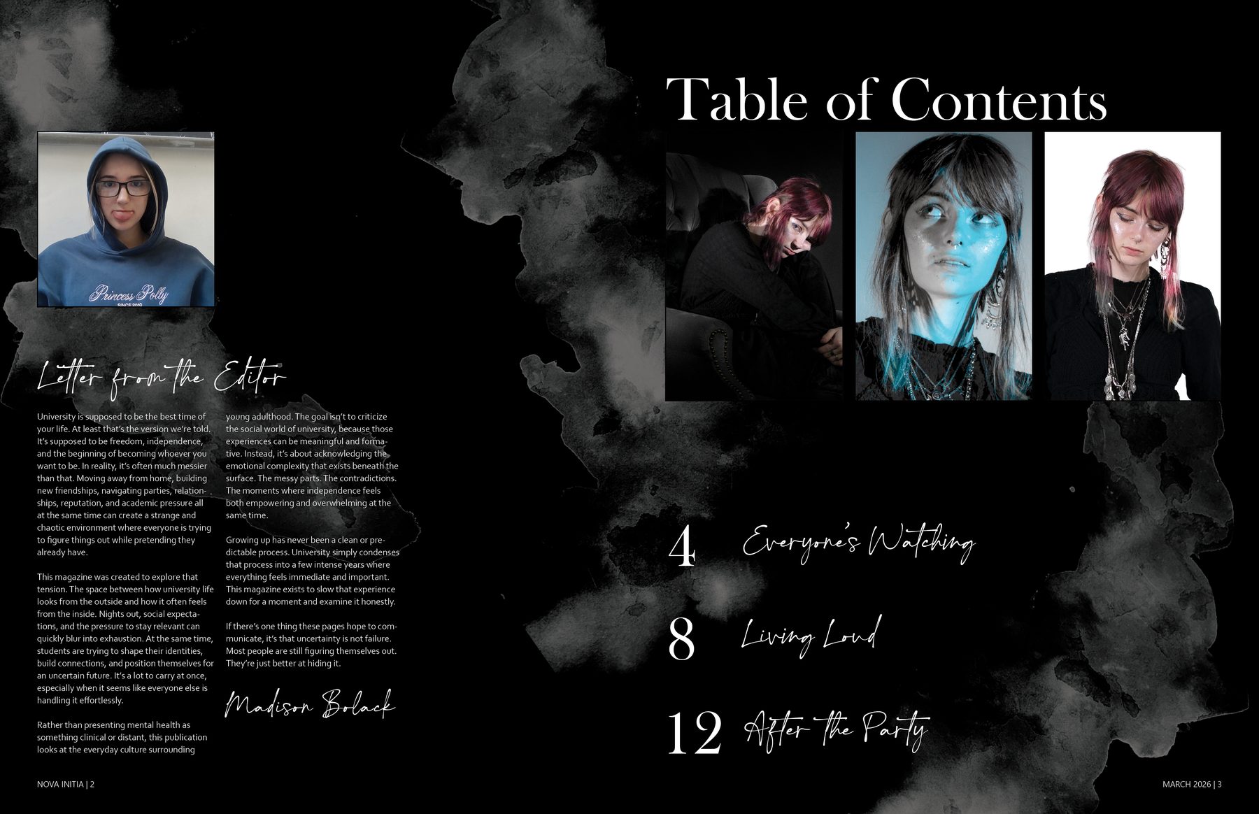 Table of contents spread